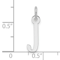 14K White Gold  Slanted Block Letter J Initial Charm-YC1526J