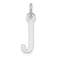 14K White Gold  Slanted Block Letter J Initial Charm-YC1526J