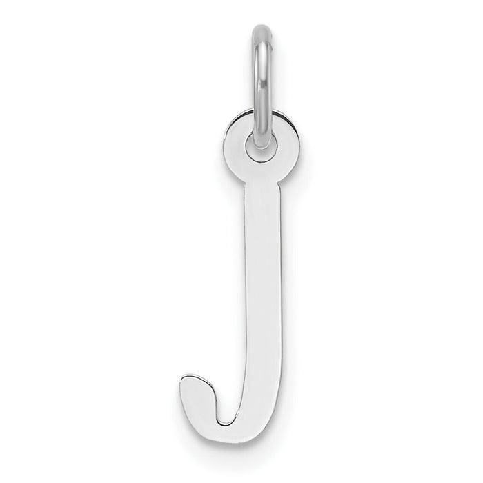 14K White Gold  Slanted Block Letter J Initial Charm-YC1526J
