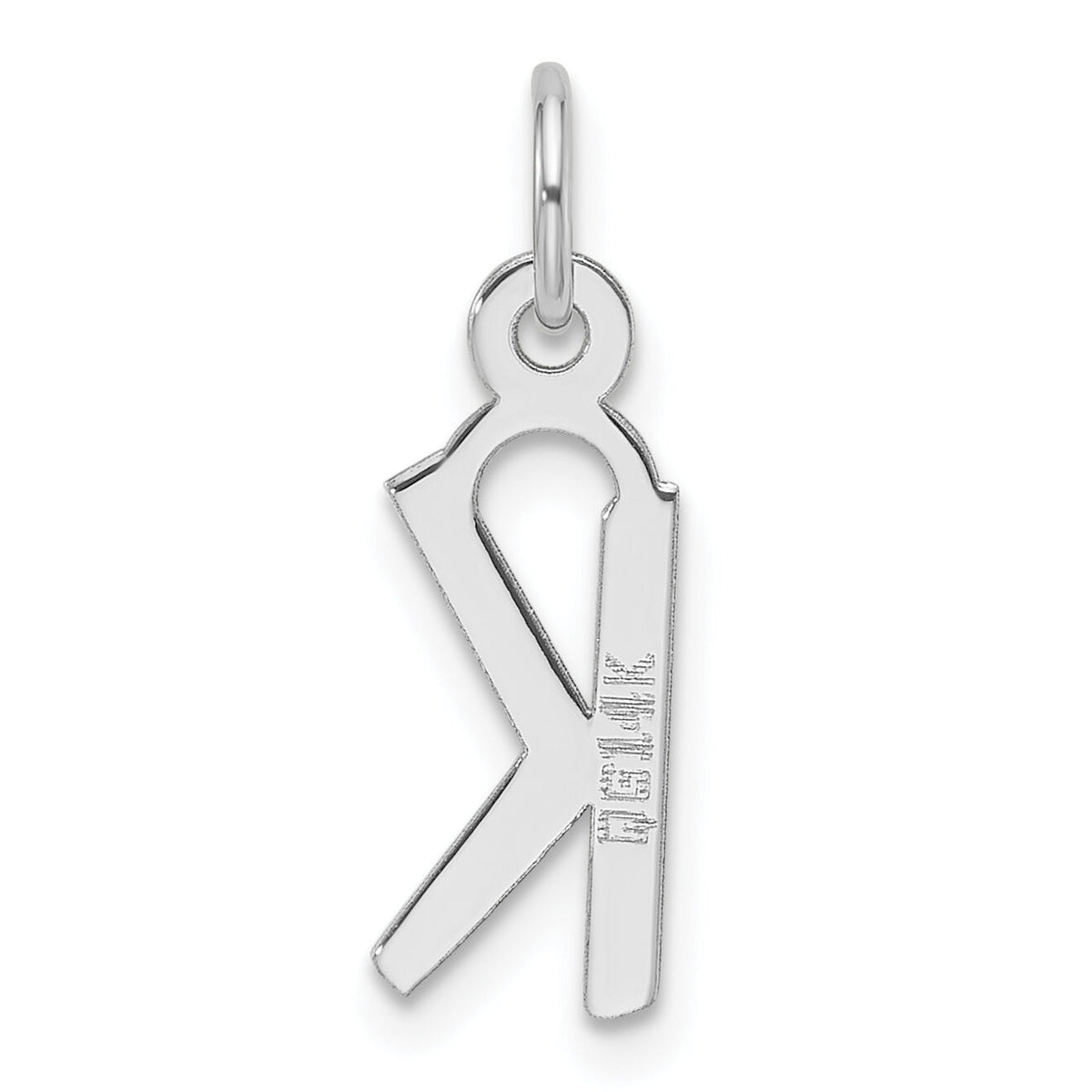 14K White Gold  Slanted Block Letter K Initial Charm-YC1526K