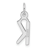 14K White Gold  Slanted Block Letter K Initial Charm-YC1526K