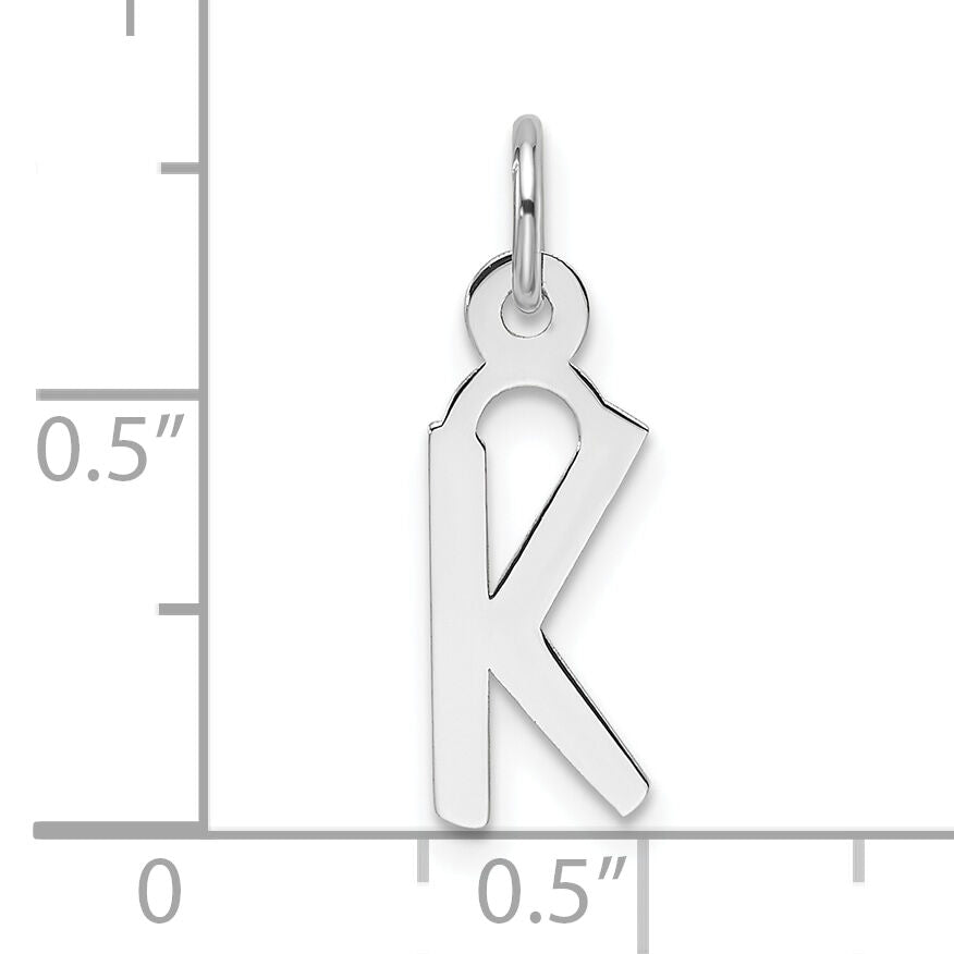 14K White Gold  Slanted Block Letter K Initial Charm-YC1526K