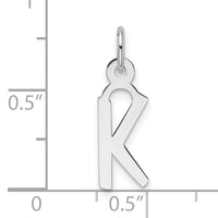 14K White Gold  Slanted Block Letter K Initial Charm-YC1526K