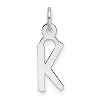 14K White Gold  Slanted Block Letter K Initial Charm-YC1526K