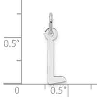 14K White Gold  Slanted Block Letter L Initial Charm-YC1526L