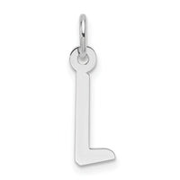14K White Gold  Slanted Block Letter L Initial Charm-YC1526L