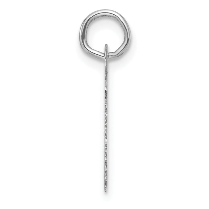 14K White Gold  Slanted Block Letter M Initial Charm-YC1526M