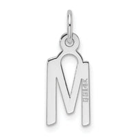 14K White Gold  Slanted Block Letter M Initial Charm-YC1526M