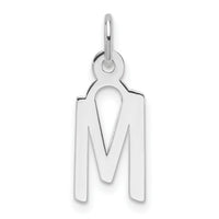 14K White Gold  Slanted Block Letter M Initial Charm-YC1526M
