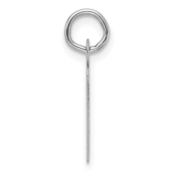 14K White Gold  Slanted Block Letter N Initial Charm-YC1526N