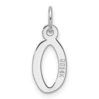 14K White Gold  Slanted Block Letter O Initial Charm-YC1526O