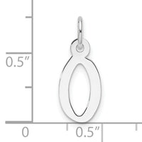 14K White Gold  Slanted Block Letter O Initial Charm-YC1526O