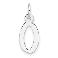 14K White Gold  Slanted Block Letter O Initial Charm-YC1526O