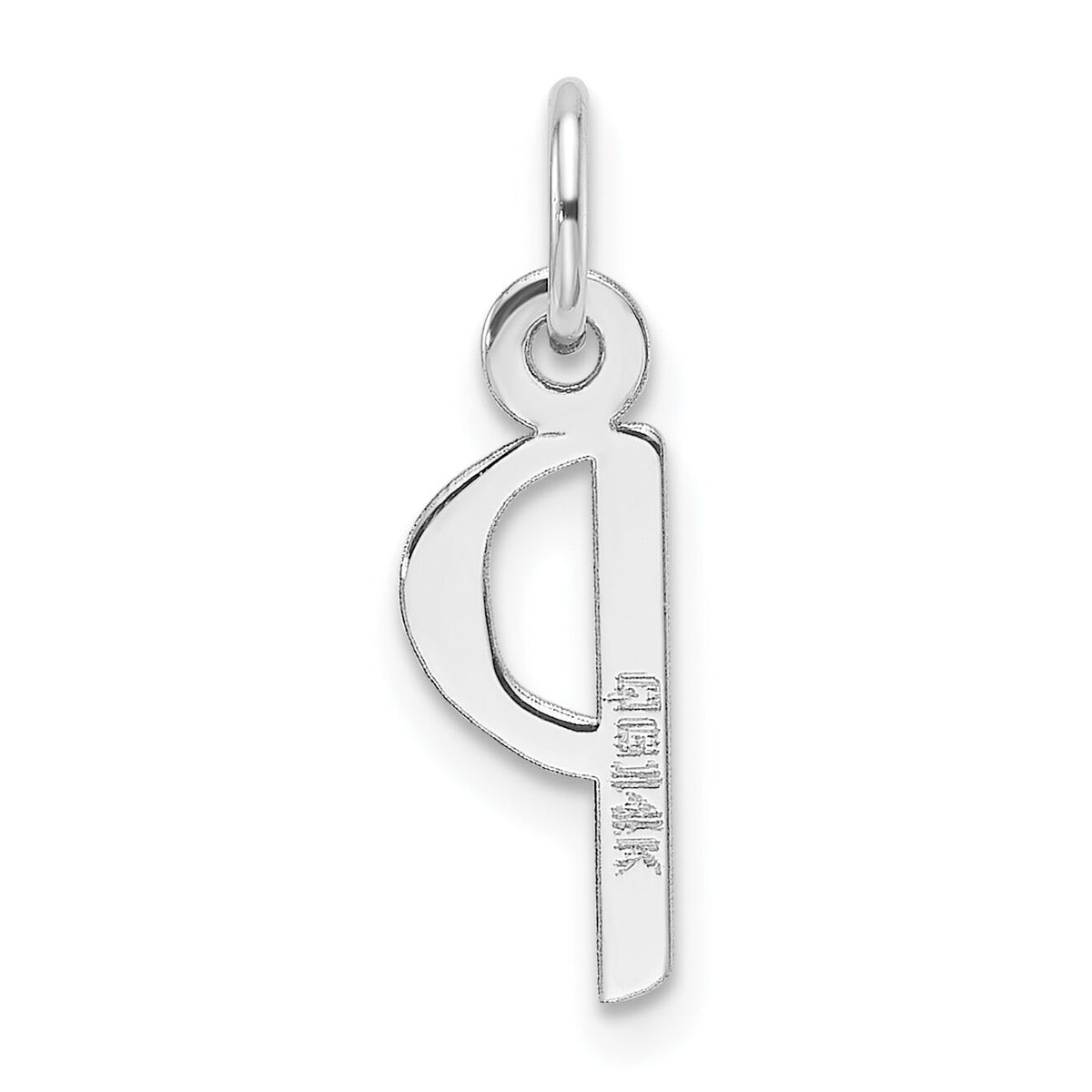 14K White Gold  Slanted Block Letter P Initial Charm-YC1526P
