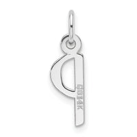 14K White Gold  Slanted Block Letter P Initial Charm-YC1526P