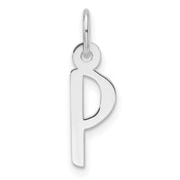 14K White Gold  Slanted Block Letter P Initial Charm-YC1526P