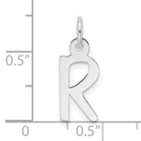 14K White Gold  Slanted Block Letter R Initial Charm-YC1526R