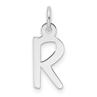 14K White Gold  Slanted Block Letter R Initial Charm-YC1526R