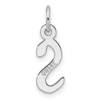 14K White Gold  Slanted Block Letter S Initial Charm-YC1526S