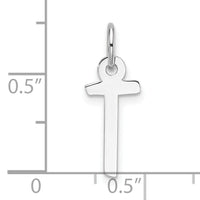 14K White Gold  Slanted Block Letter T Initial Charm-YC1526T