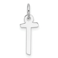 14K White Gold  Slanted Block Letter T Initial Charm-YC1526T