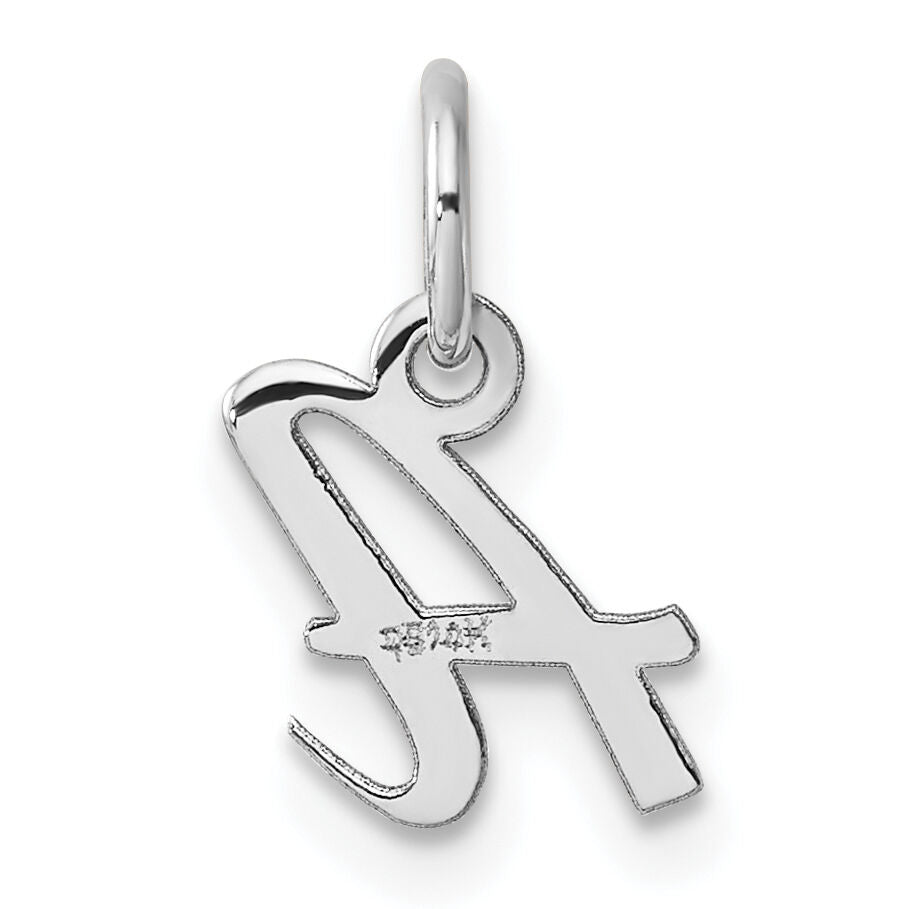 14k White Gold Small Script Letter A Initial Charm-YC1527A