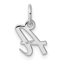 14k White Gold Small Script Letter A Initial Charm-YC1527A