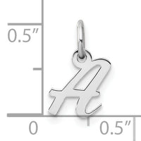 14k White Gold Small Script Letter A Initial Charm-YC1527A