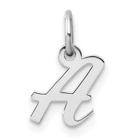14k White Gold Small Script Letter A Initial Charm-YC1527A