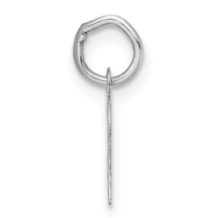 14k White Gold Small Script Letter B Initial Charm-YC1527B