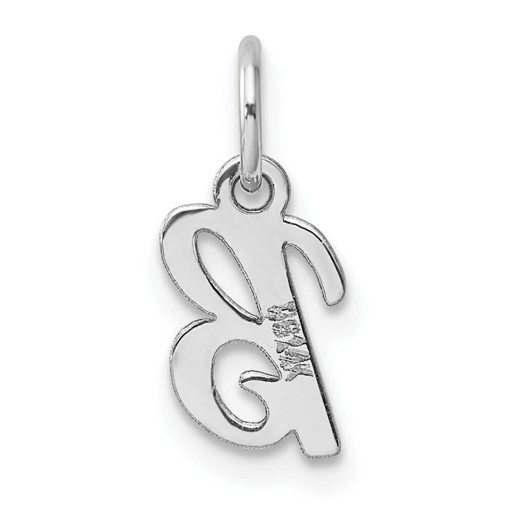 14k White Gold Small Script Letter B Initial Charm-YC1527B