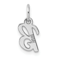 14k White Gold Small Script Letter B Initial Charm-YC1527B