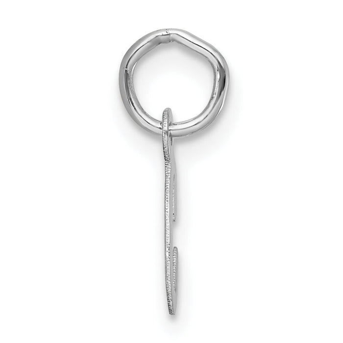 14k White Gold Small Script Letter C Initial Charm-YC1527C