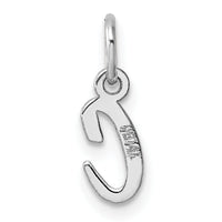 14k White Gold Small Script Letter C Initial Charm-YC1527C