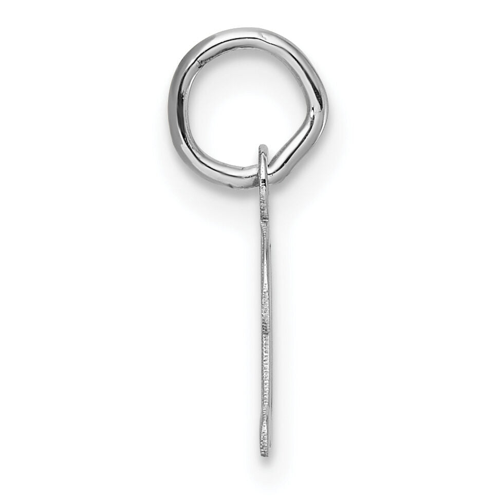 14k White Gold Small Script Letter D Initial Charm-YC1527D