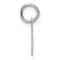 14k White Gold Small Script Letter D Initial Charm-YC1527D