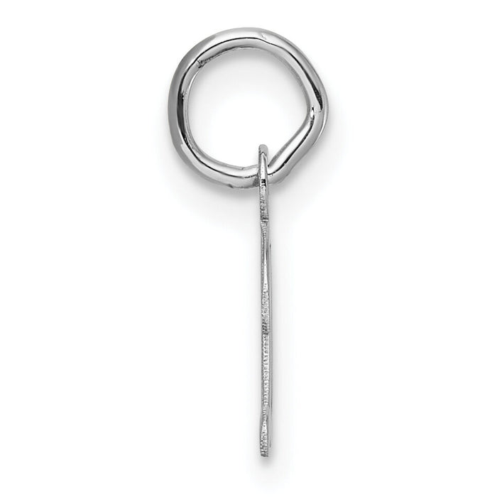 14k White Gold Small Script Letter D Initial Charm-YC1527D