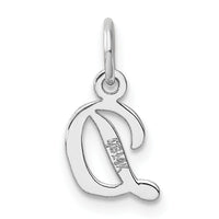 14k White Gold Small Script Letter D Initial Charm-YC1527D