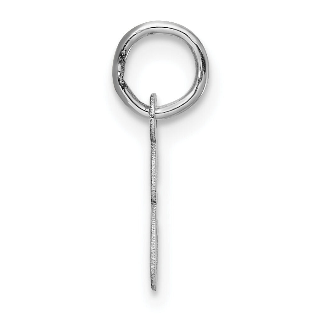 14k White Gold Small Script Letter E Initial Charm-YC1527E