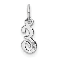 14k White Gold Small Script Letter E Initial Charm-YC1527E