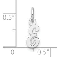 14k White Gold Small Script Letter E Initial Charm-YC1527E