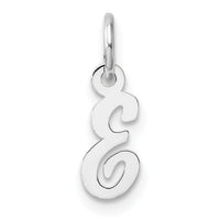 14k White Gold Small Script Letter E Initial Charm-YC1527E