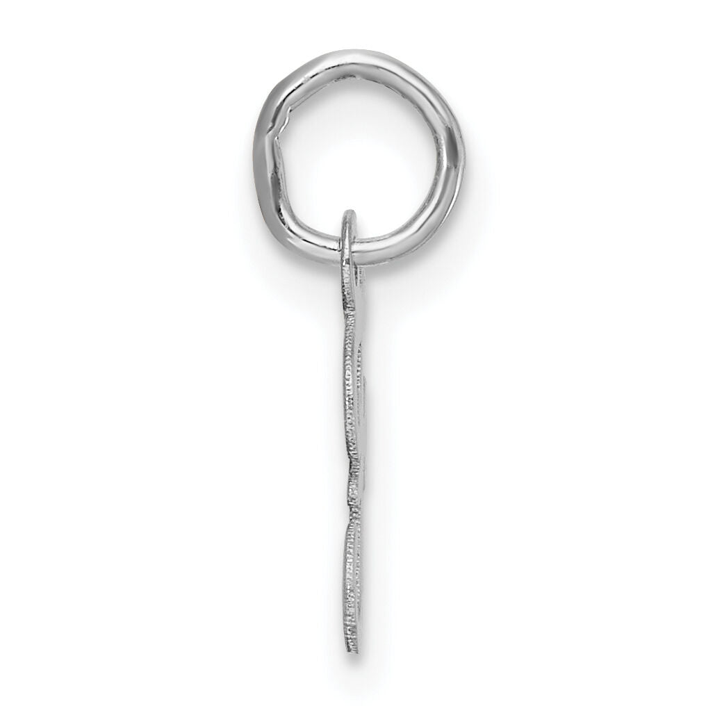14k White Gold Small Script Letter F Initial Charm-YC1527F