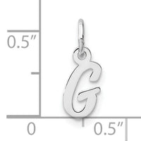 14k White Gold Small Script Letter G Initial Charm-YC1527G