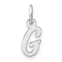 14k White Gold Small Script Letter G Initial Charm-YC1527G