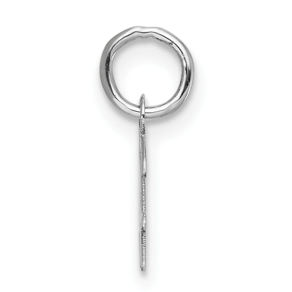 14k White Gold Small Script Letter H Initial Charm-YC1527H