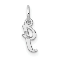 14k White Gold Small Script Letter I Initial Charm-YC1527I