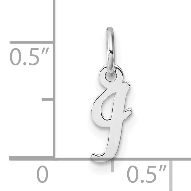 14k White Gold Small Script Letter I Initial Charm-YC1527I