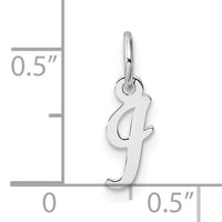 14k White Gold Small Script Letter I Initial Charm-YC1527I