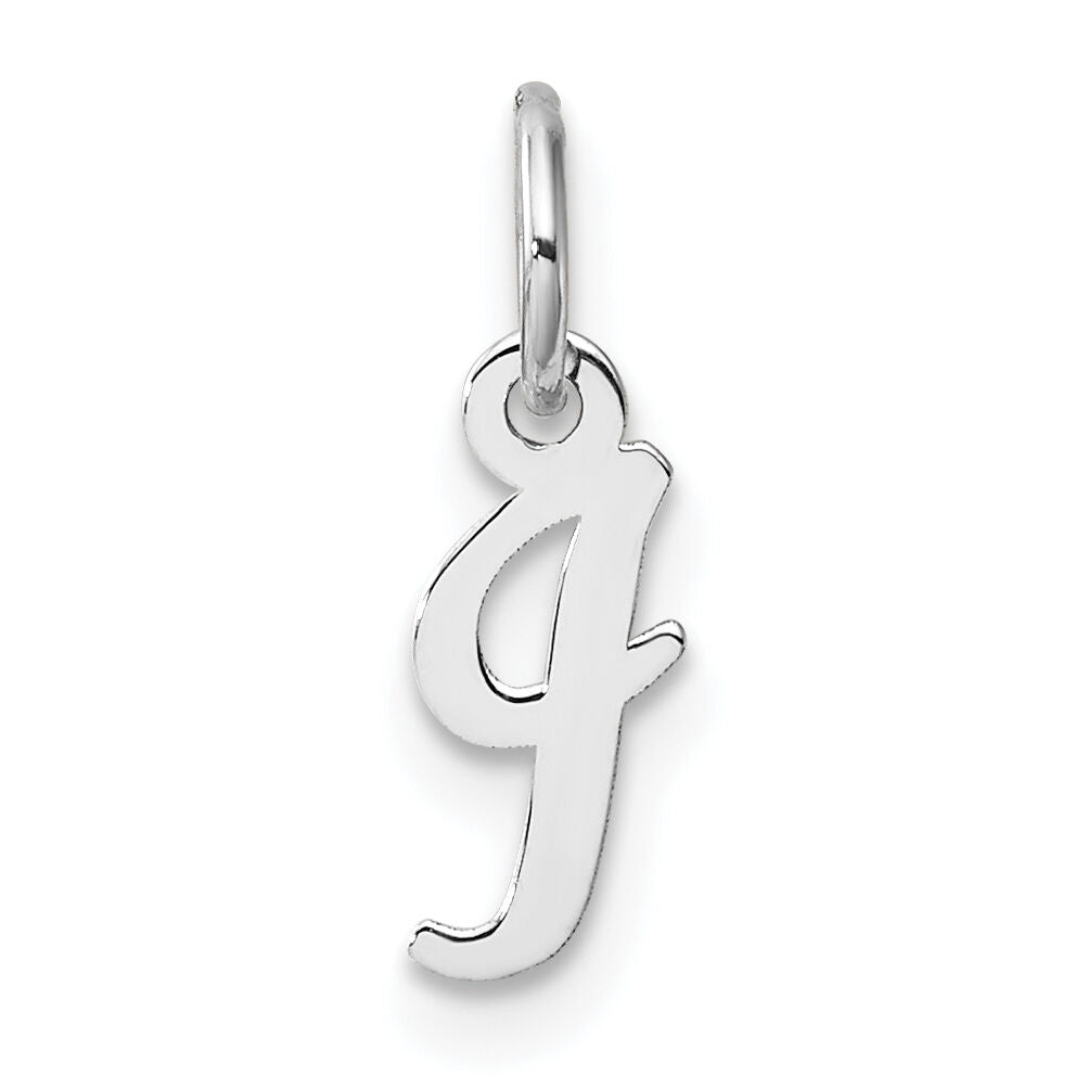 14k White Gold Small Script Letter I Initial Charm-YC1527I